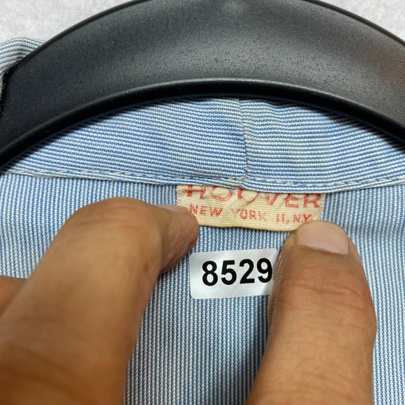 Vintage American Red Cross Volunteer  Dress L Blue White Uniform Stripe 1940s - Picture 10 of 14